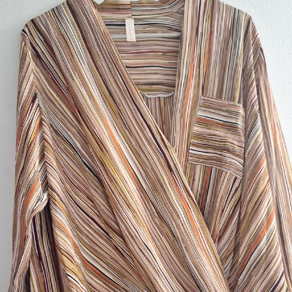 Striped Multicolor Kimono Top